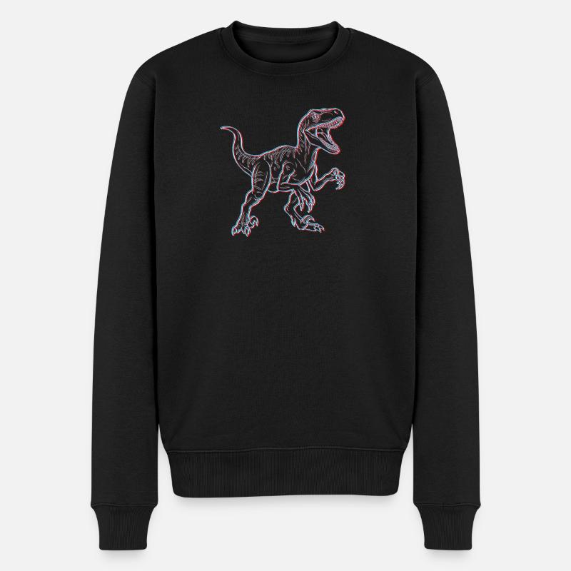 Squelette 3D de dinosaure néon - Pull Premium bio Homme - noir