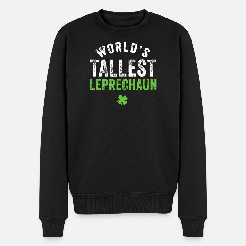 Der höchste Leprechaun der Welt - Männer Premium Bio Pullover - Schwarz