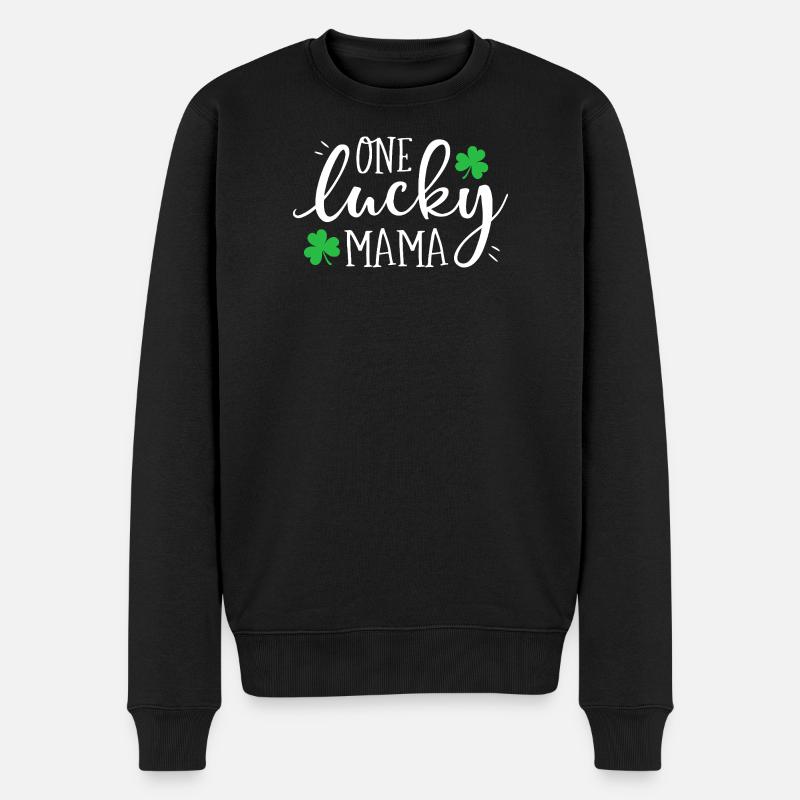 Ein Lucky Mama Clover Tee - Männer Premium Bio Pullover - Schwarz