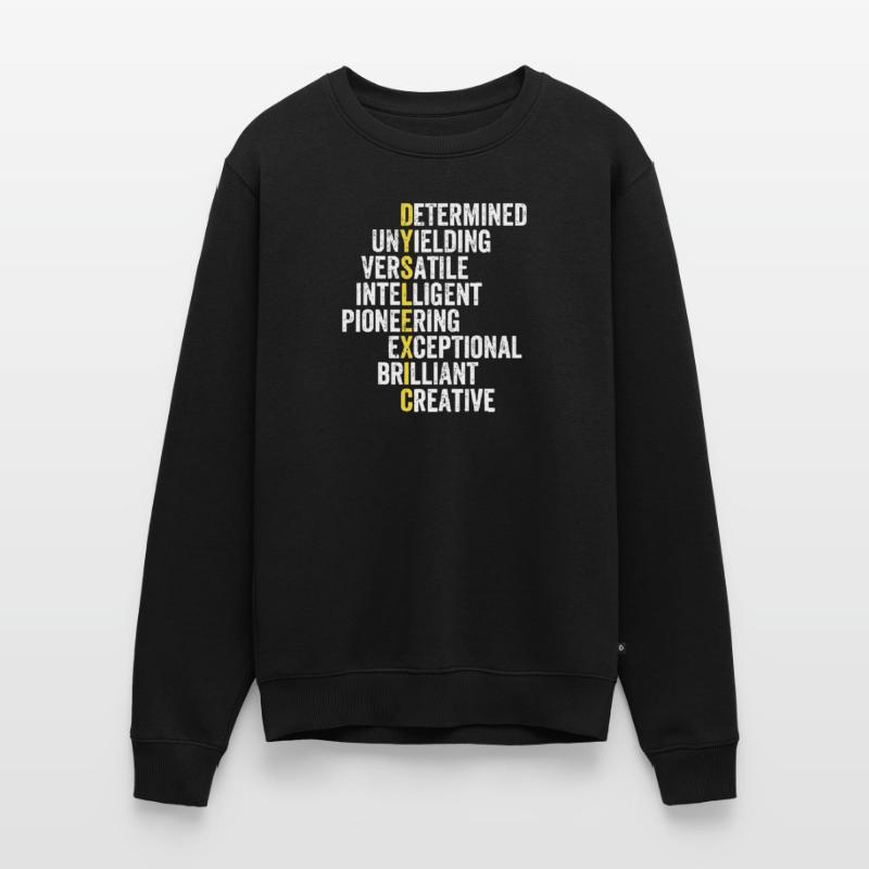 Yellow Accent Adjective Stack Men's Premium Organic Jumper