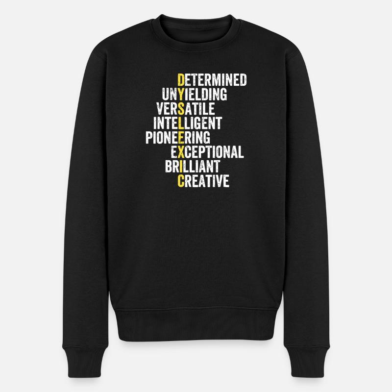 Yellow Accent Adjective Stack - Men's Premium Organic Jumper - black