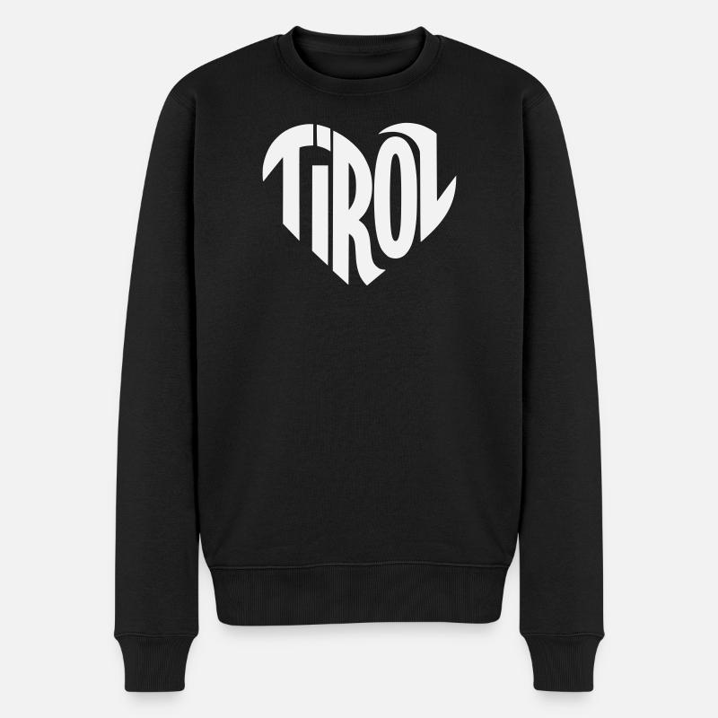Tirol Herz Typografie - Männer Premium Bio Pullover - Schwarz