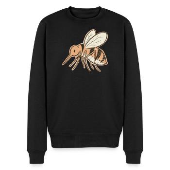 Vintage-Tiger mit Mückenbienen-Cremestreifen - Männer Premium Bio Pullover - Schwarz - Vorne - Nico (187cm)