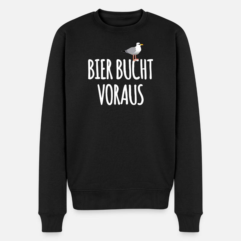 Bier Bucht Seefahrer Kneipe - Männer Premium Bio Pullover - Schwarz