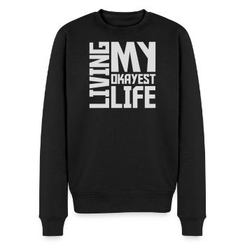 Vivre ma vie la plus correcte Drôle de dicton, médiocre - Pull Premium bio Homme - noir - Devant - Nico (187cm)