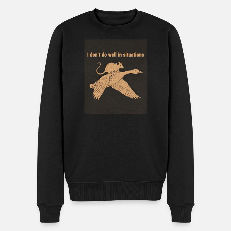 Dino Surf am Strand - Männer Premium Bio Pullover - Schwarz