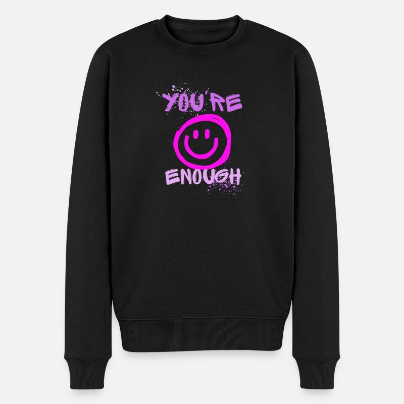 YOU ARE ENOUGH - Männer Premium Bio Pullover - Schwarz