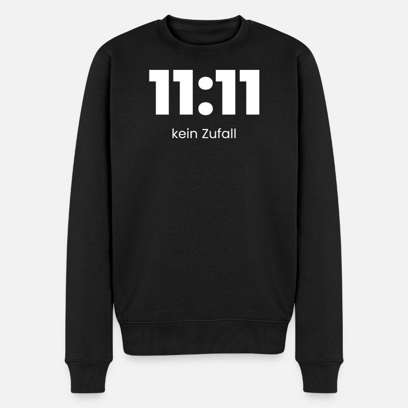 11:11 Kein Zufall – Minimal Statement Shirt - Männer Premium Bio Pullover - Schwarz