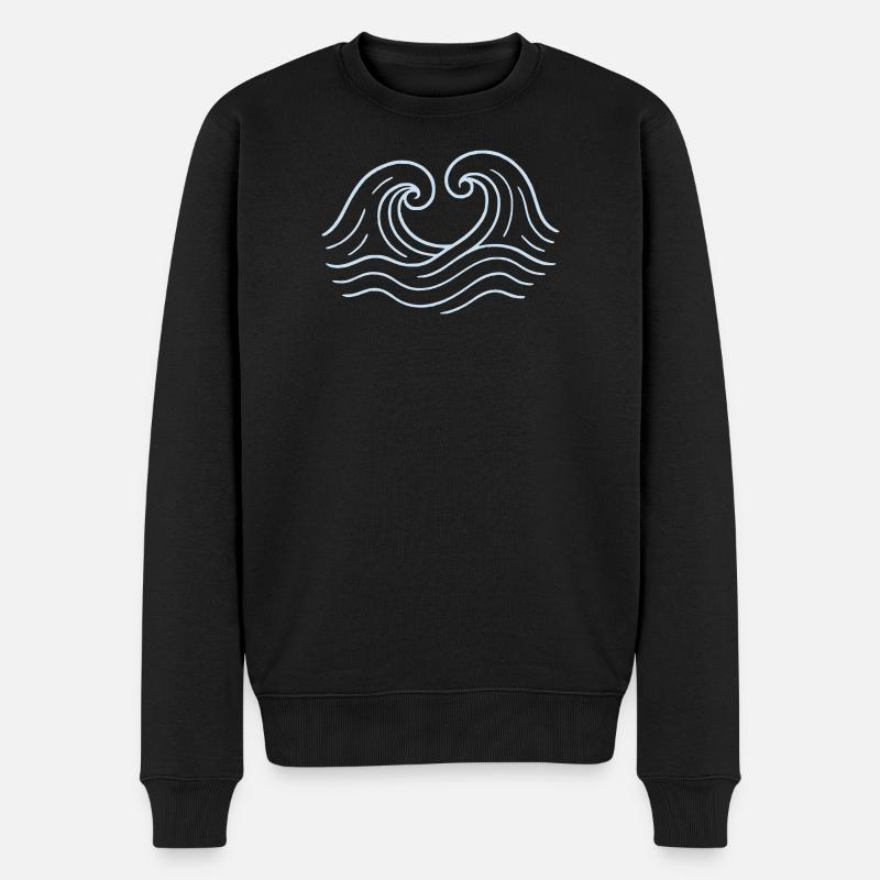 Vagues - Mer - Scatola - Pull Premium bio Homme - noir