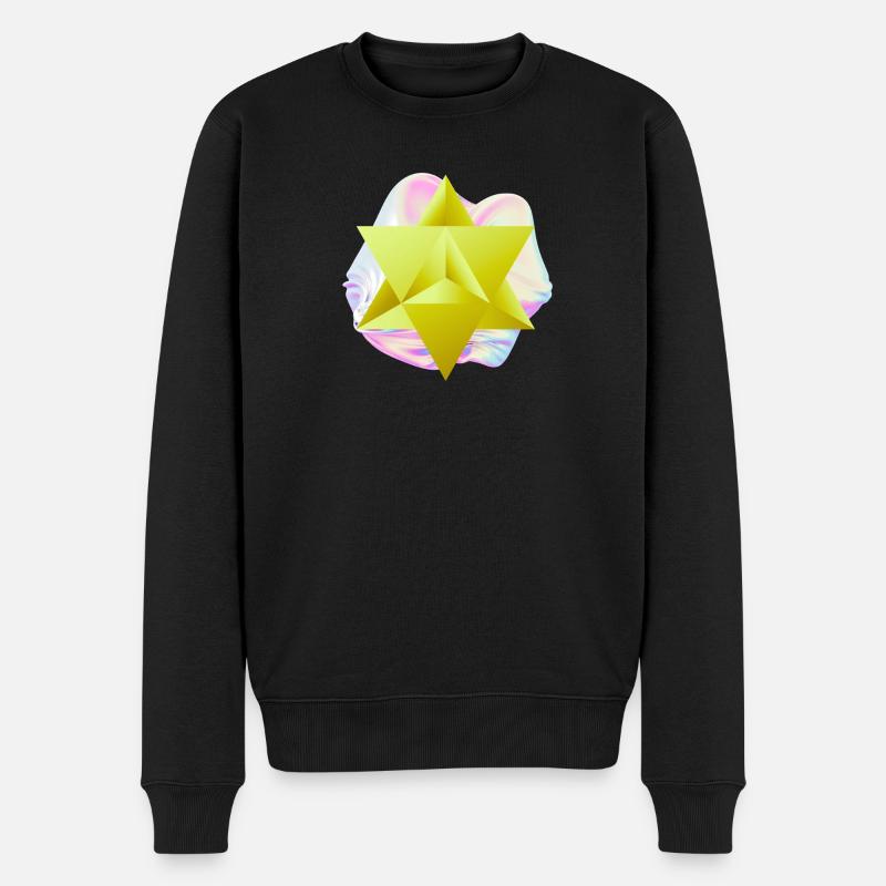 Surrealer Merkaba-Stern - Männer Premium Bio Pullover - Schwarz
