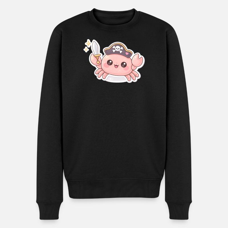 Crabe pirate avec épée - Pull Premium bio Homme - noir