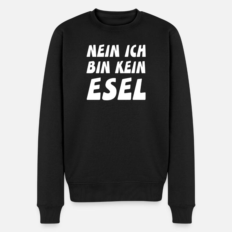 Esel - Männer Premium Bio Pullover - Schwarz