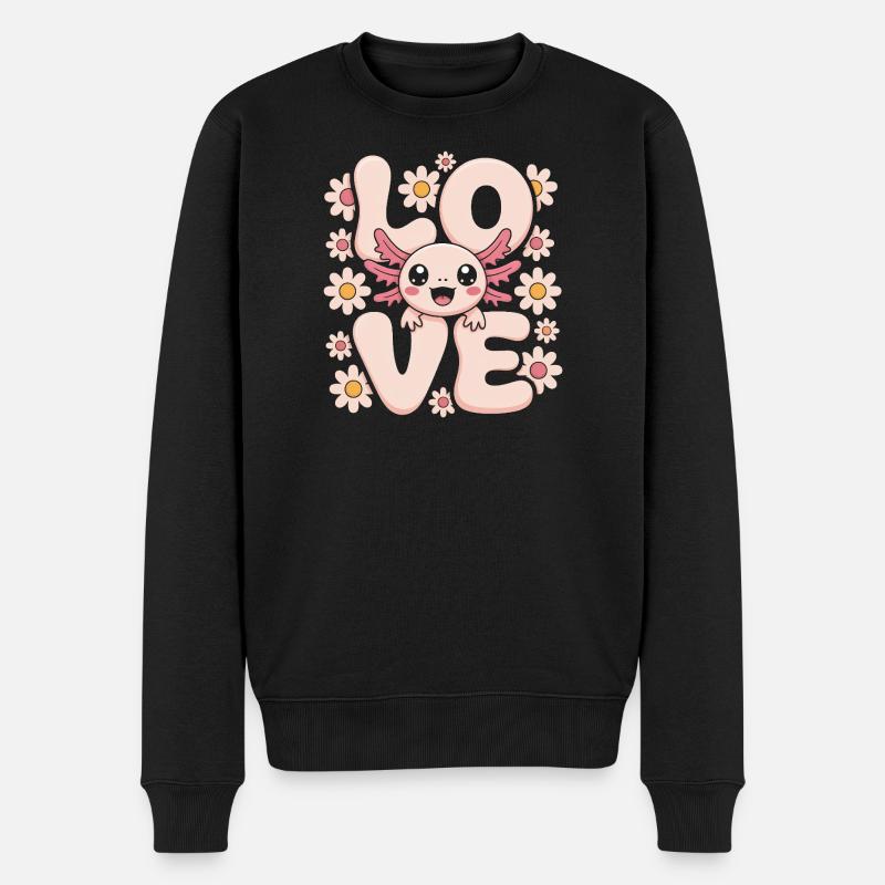 Pastel Love Daisy Monster - Männer Premium Bio Pullover - Schwarz
