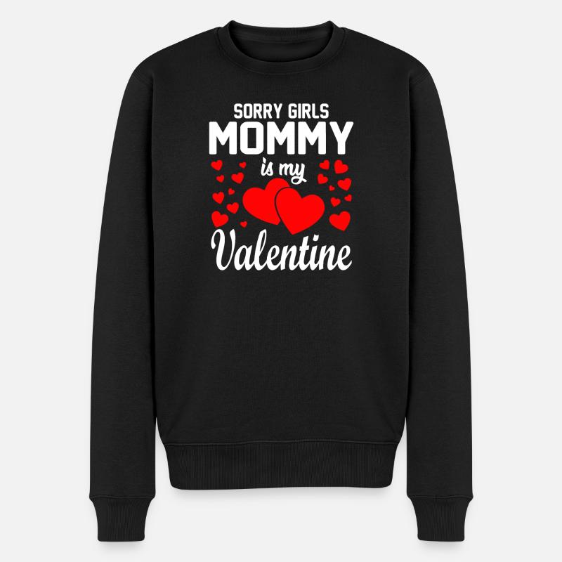 Mama-Valentine-Herz-Tee - Männer Premium Bio Pullover - Schwarz