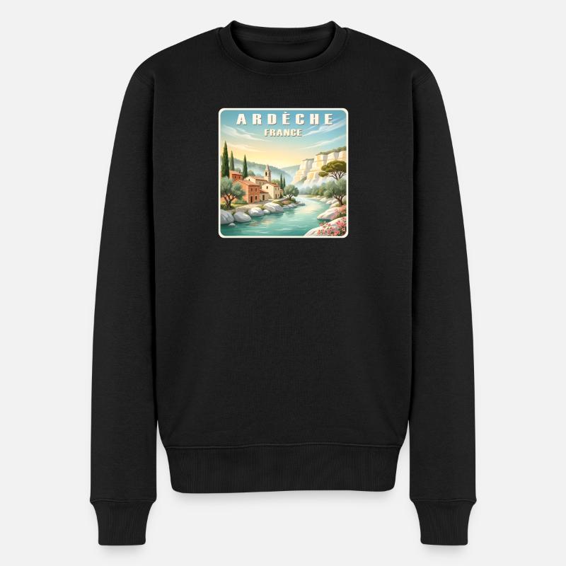 Ardeche - Männer Premium Bio Pullover - Schwarz