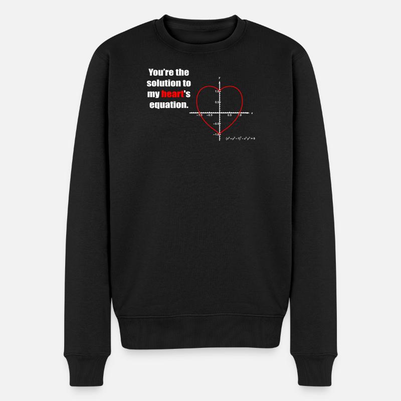Équation du cœur sur graphe - Pull Premium bio Homme - noir