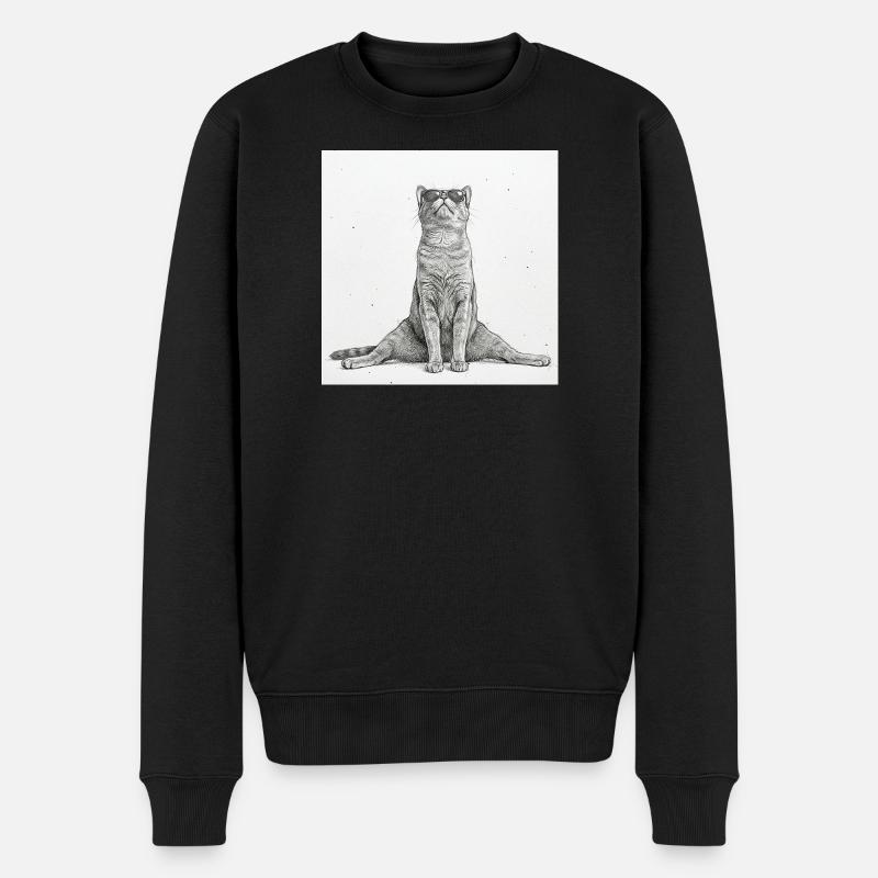Séparations de yoga pour chats cool - Pull Premium bio Homme - noir