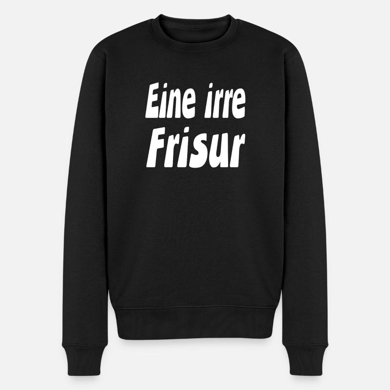 Frisur - Männer Premium Bio Pullover - Schwarz