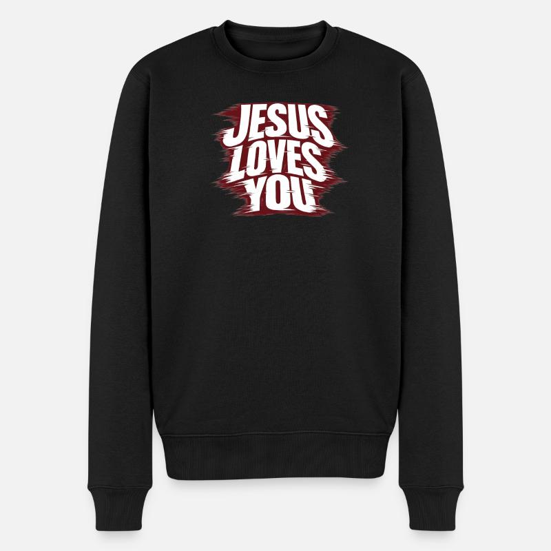 Jésus t’aime - Pull Premium bio Homme - noir