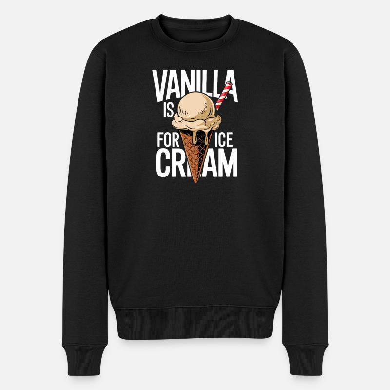 Vanille Eiscone im Kontrast - Men's Premium Organic Jumper - black