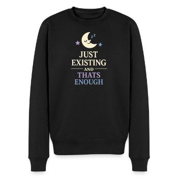 Existenzieller Humor, Nihilismus, Humor, - Männer Premium Bio Pullover - Schwarz - Vorne - Nico (187cm)