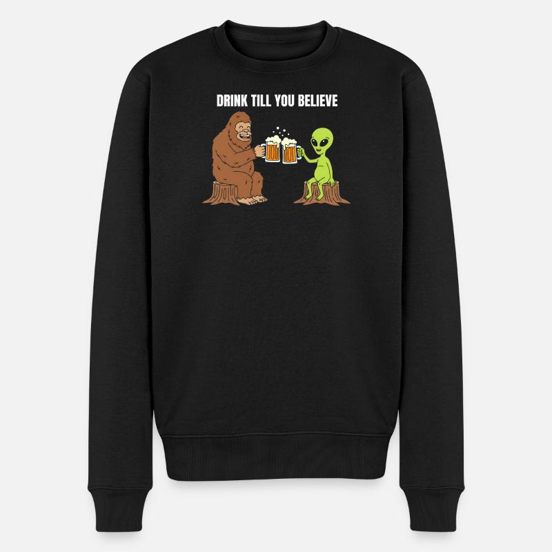 Toast à Bigfoot et Alien - Pull Premium bio Homme - noir