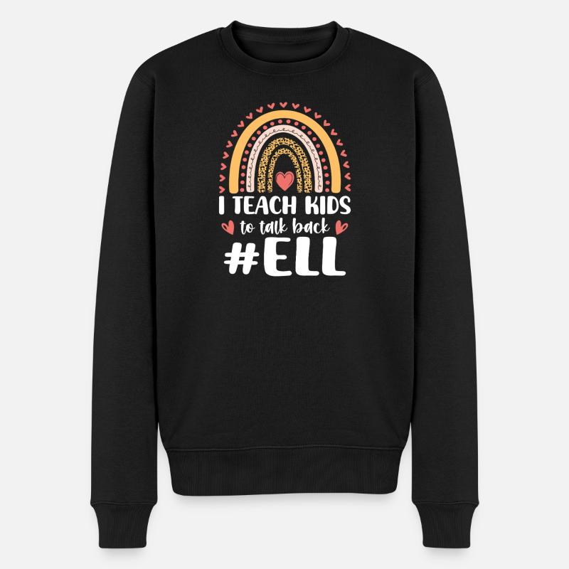 ELL-Lehrer englische Sprache - Männer Premium Bio Pullover - Schwarz