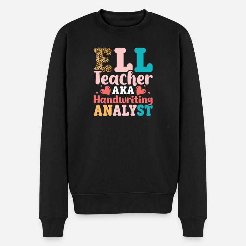 ELL-Lehrer englische Sprache - Männer Premium Bio Pullover - Schwarz