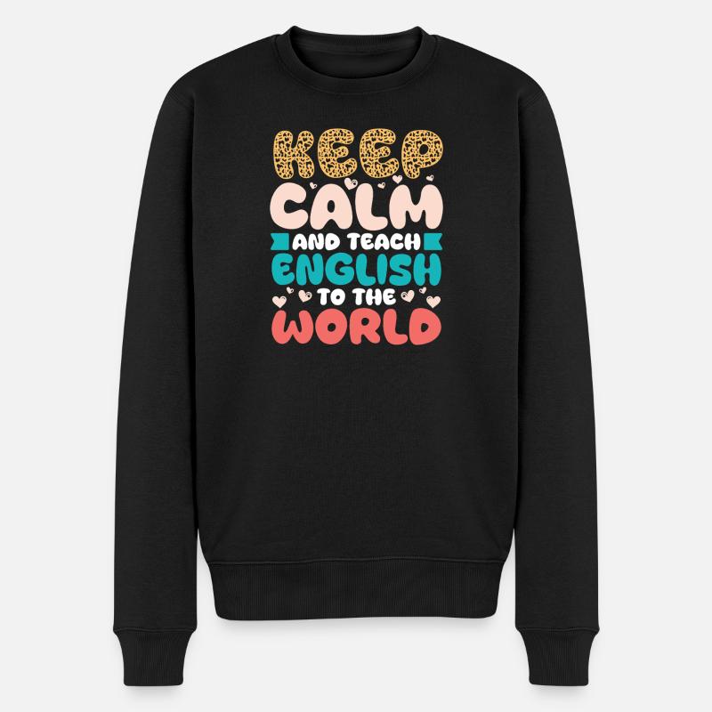 ELL-Lehrer englische Sprache - Männer Premium Bio Pullover - Schwarz