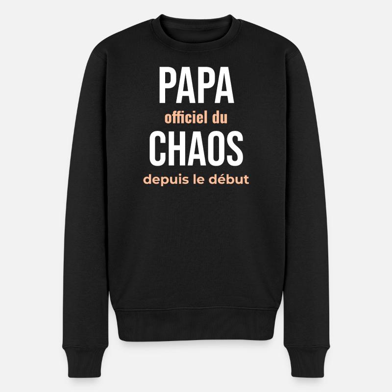 Papa Officiel du Chaos - Pull Premium bio Homme - noir