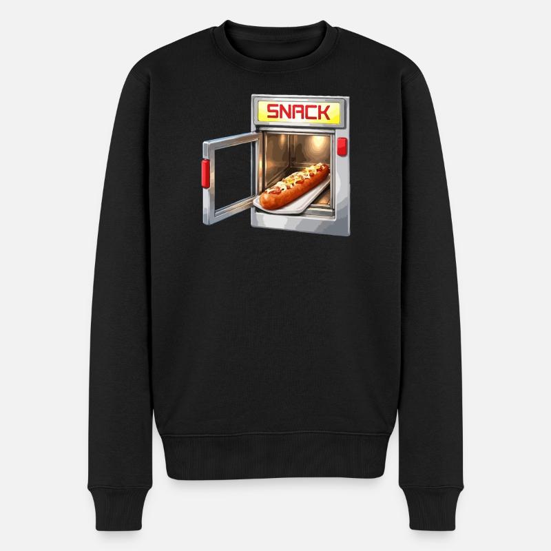 Retro Snack-Maschine Hot Dog - Männer Premium Bio Pullover - Schwarz