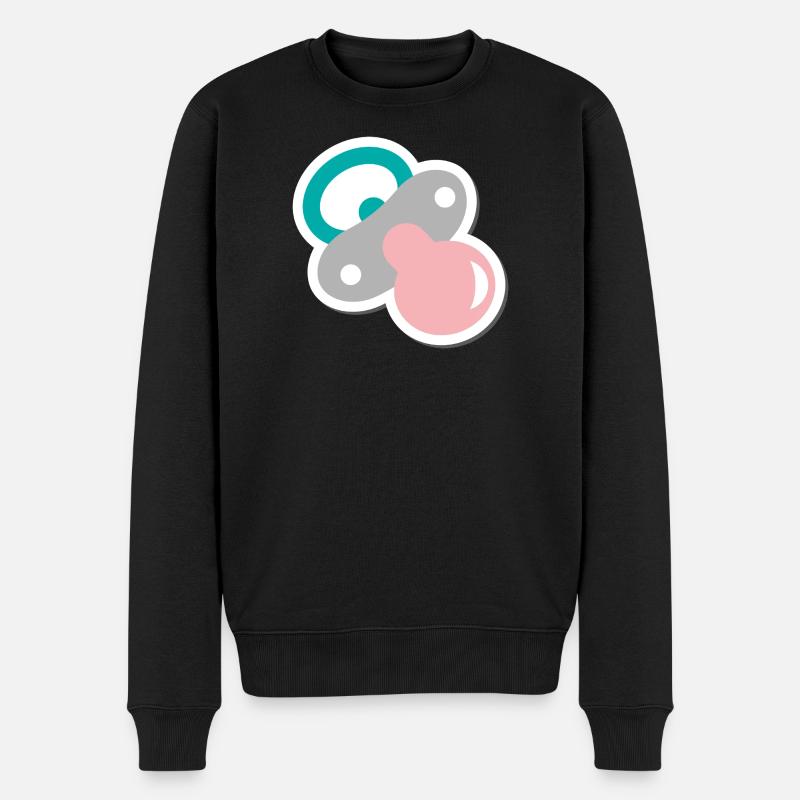 schnuller - Männer Premium Bio Pullover - Schwarz