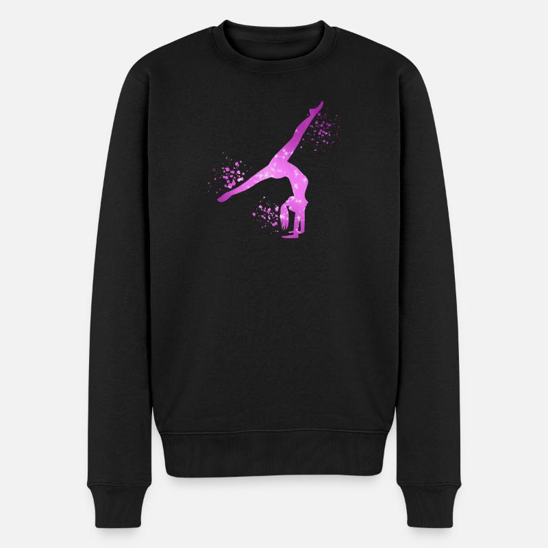 Turnerin Mädchen Gymnastik Turnen Akrobatik - Männer Premium Bio Pullover - Schwarz
