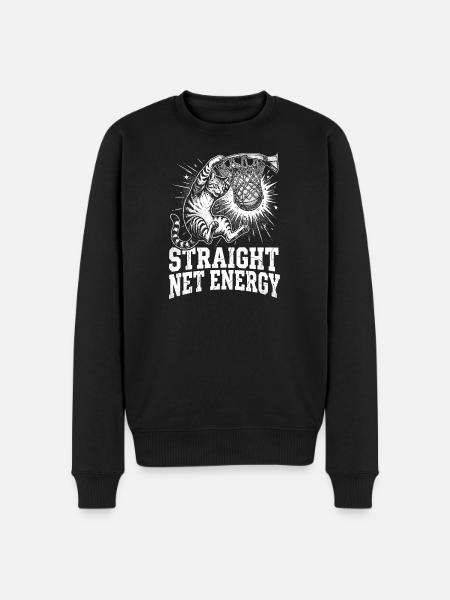 Cat,staright net energy,basketball,tabby cat ,funn - Men's Premium Organic Jumper - black