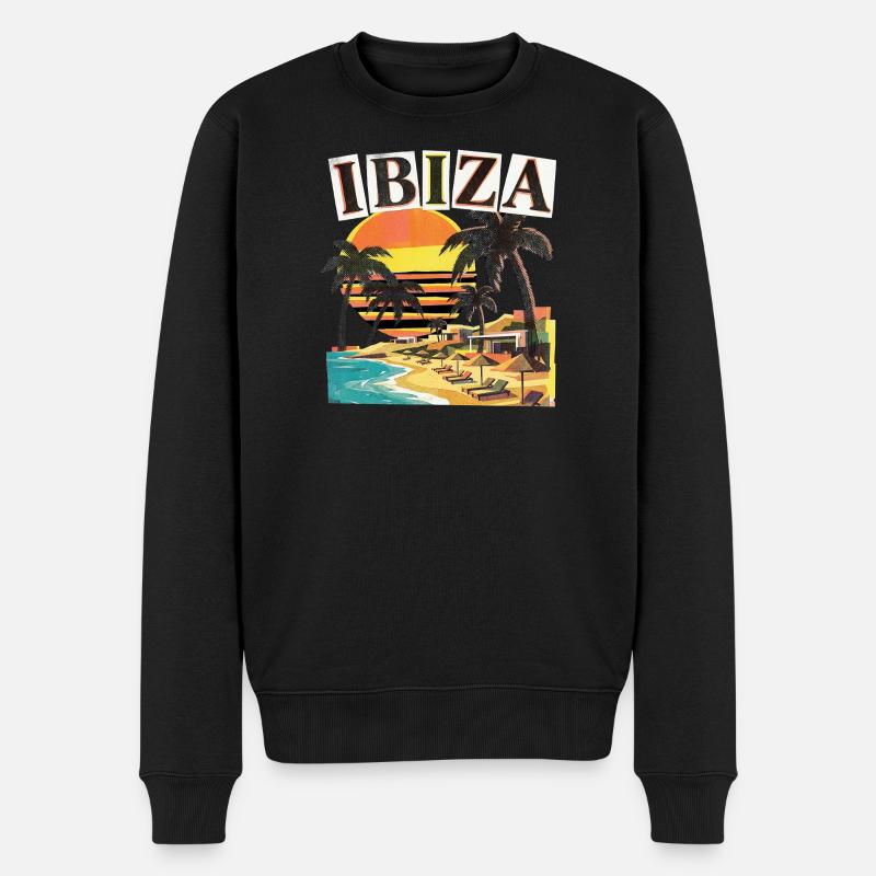 Ibiza Urlaub - Männer Premium Bio Pullover - Schwarz