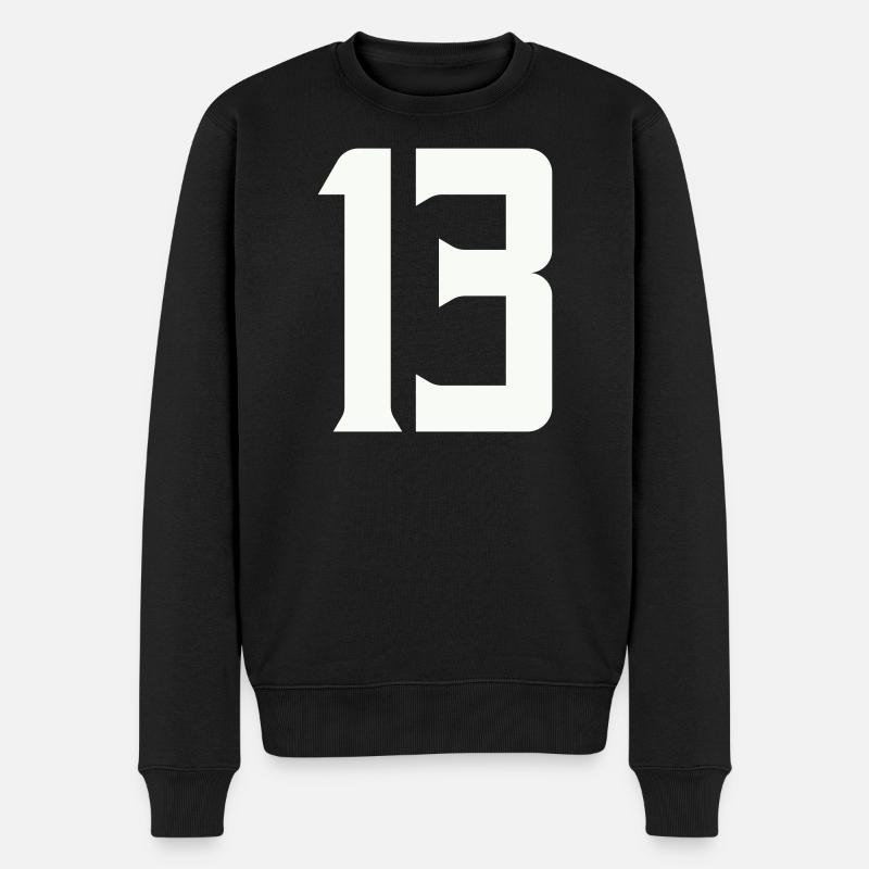 13 - Männer Premium Bio Pullover - Schwarz