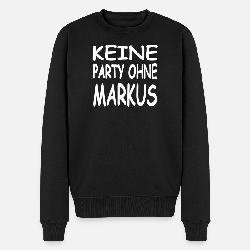 Markus - Männer Premium Bio Pullover - Schwarz