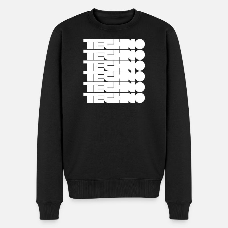 Techno Music Bold Abstract Geometry-logo - Økologisk premium-sweatshirt til mænd - sort