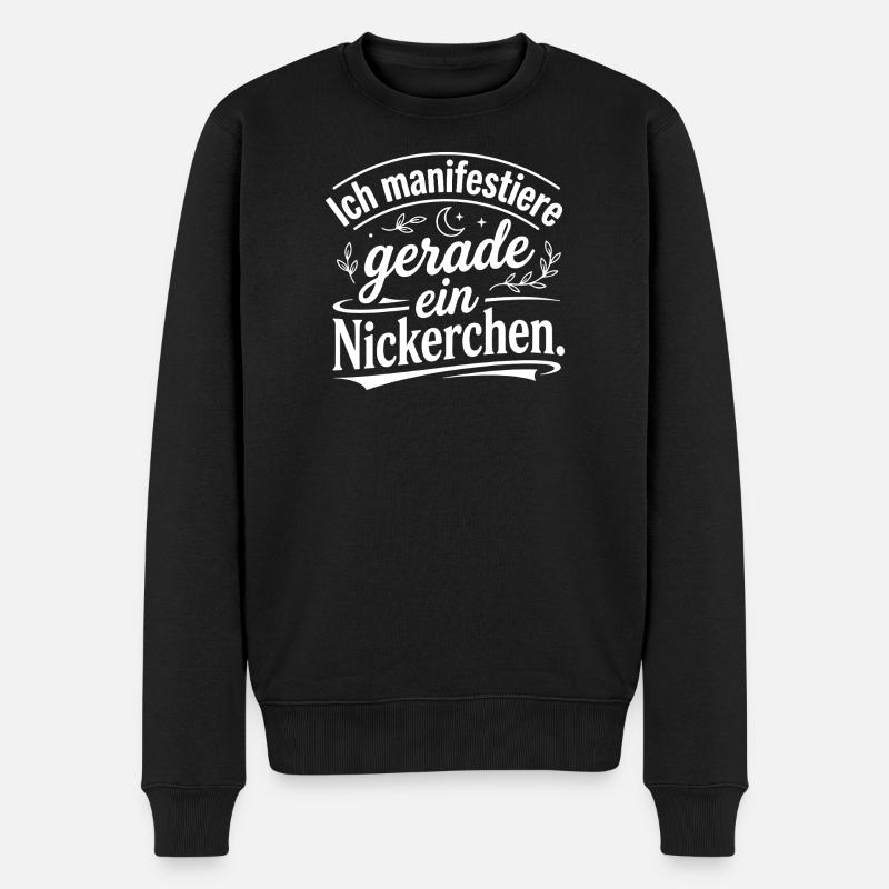 Ich manifestiere gerade ein Nickerchen - Männer Premium Bio Pullover - Schwarz