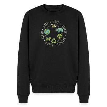 Save Rescue Recycle Nettoyage des plantes Entretien - Pull Premium bio Homme - noir - Devant - Nico (187cm)