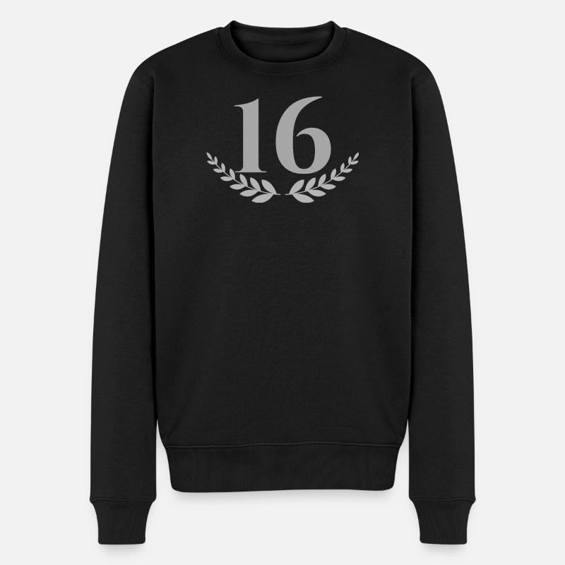 16 - Männer Premium Bio Pullover - Schwarz
