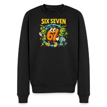 Six Seven 67 Italian Brainrot Nerd Humour Drôle - Pull Premium bio Homme - noir - Devant - Nico (187cm)