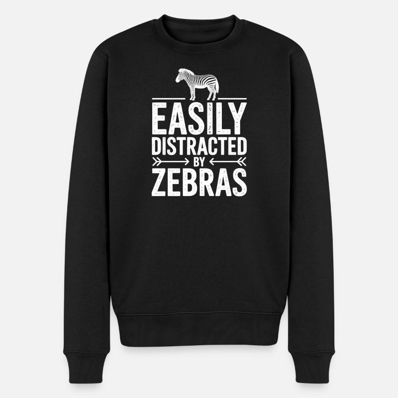 Zebra Sprüche Zebras Lustiges Zebra Geschenk - Männer Premium Bio Pullover - Schwarz