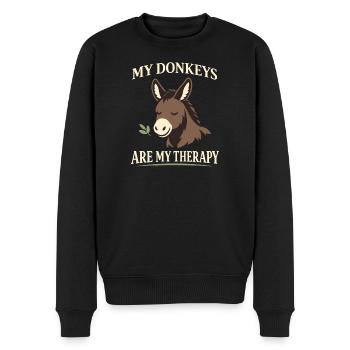 Amant des ânes Âne Animal drôle d’âne - Pull Premium bio Homme - noir - Devant - Nico (187cm)