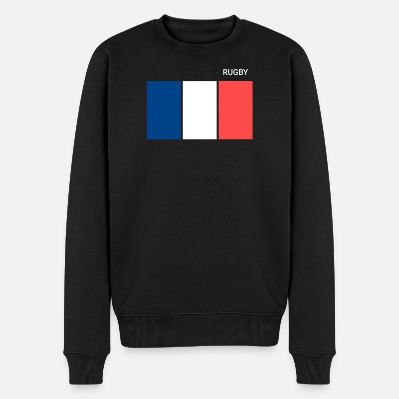 Rugby Drapeau Français - Pull Premium bio Homme - noir