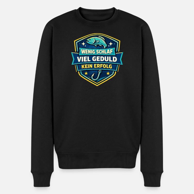 Wenig Schlaf Viel Geduld Kein Erfolg - Männer Premium Bio Pullover - Schwarz