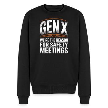 Gen X Security Meetings Saying - Men's Premium Organic Jumper - black - Front - Nico (187cm)