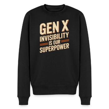 Gen X – Invisibility is our superpower - Men's Premium Organic Jumper - black - Front - Nico (187cm)