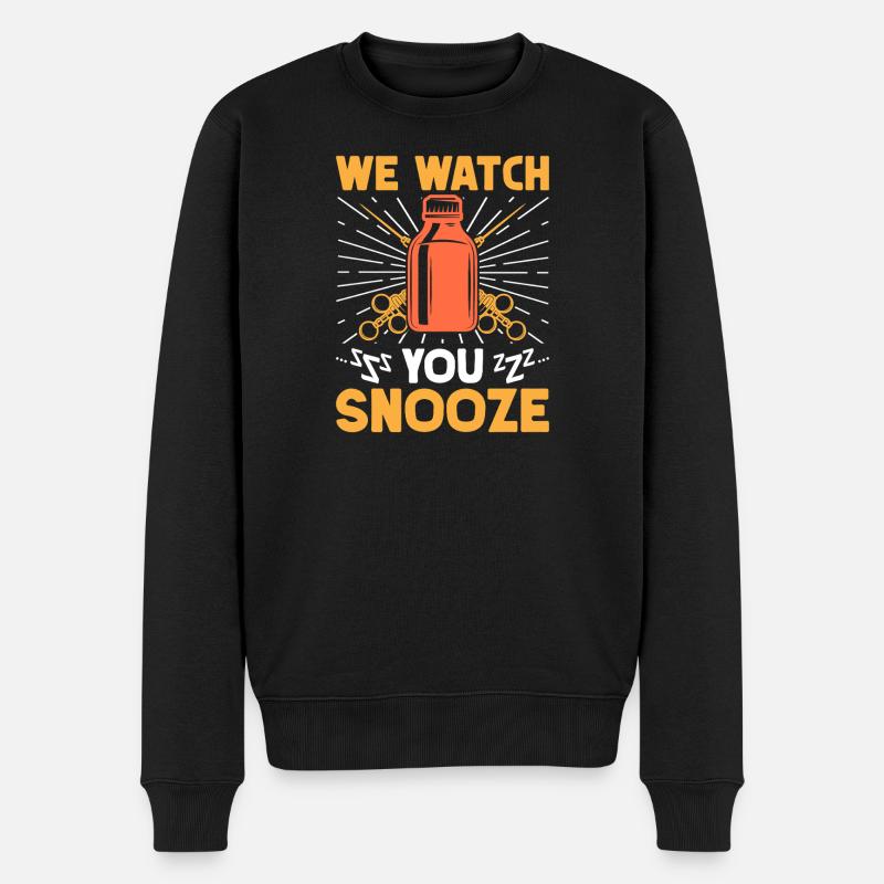 Anesthesiologist Watch Snooze Anesthesia - Männer Premium Bio Pullover - Schwarz
