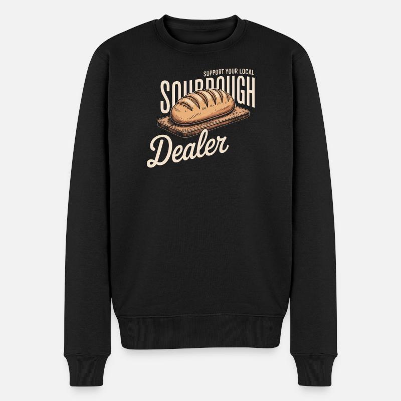 Lokales Logo des Sauerteighändlers - Männer Premium Bio Pullover - Schwarz